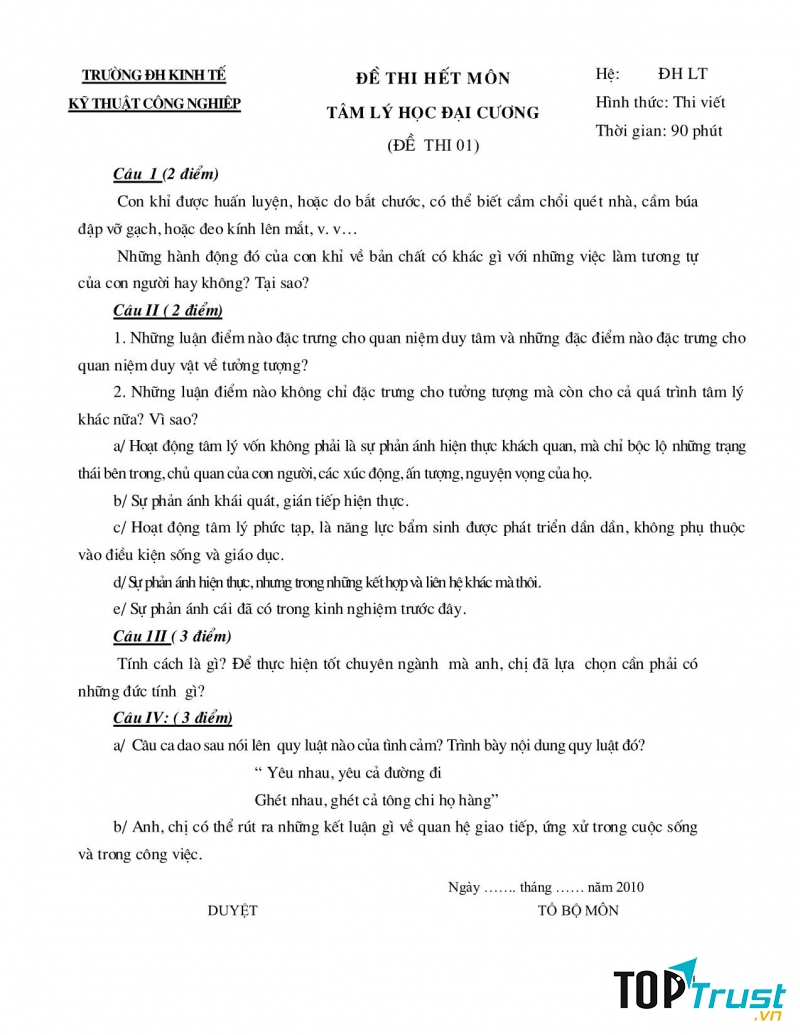 Giáo trình tâm lý học đại cương