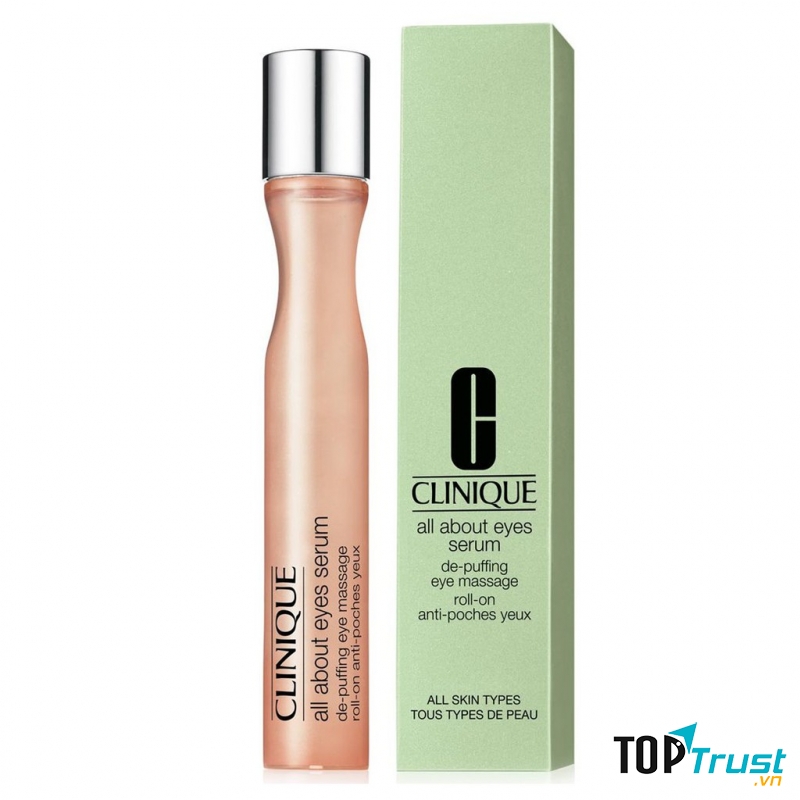 Tinh chất dưỡng làm giảm quầng thâm và bọng mắt Clinique All About Eyes Serum De-Puffing Eye Massage.