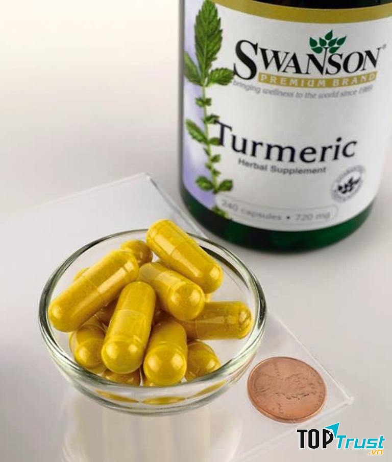 ﻿Tinh chất nghệ trị đau dạ dày Swanson Turmeric 720mg 100 viê
