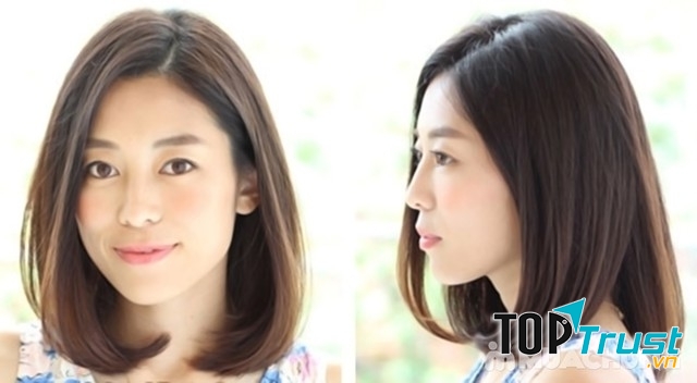 Kiểu tóc ngắn bob uốn cụp ngang vai sẽ giúp gương mặt của bạn thanh thoát hơn