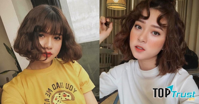 Tóc ngắn uốn xù đũa