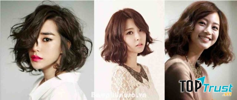 Tóc ngắn xoăn sóng nước