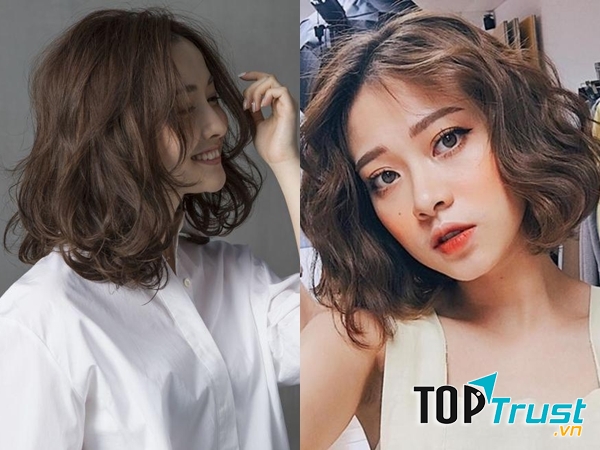 Tóc ngắn xoăn sóng nước