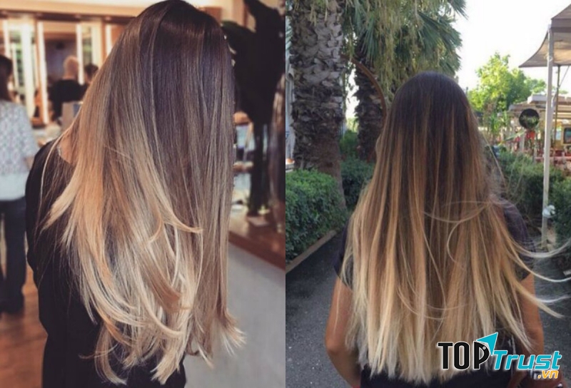 Tóc thẳng phủ màu