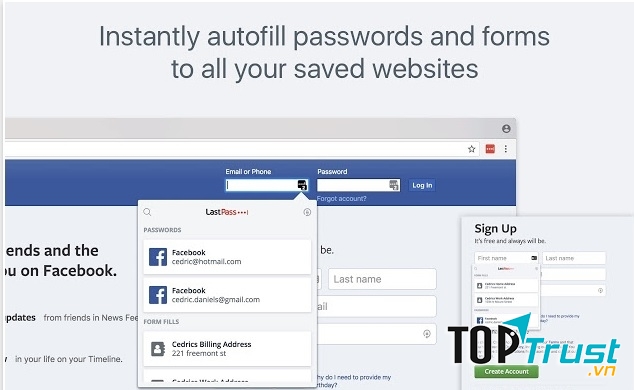 Với LastPass giờ đây bạn chỉ cần nhớ một mật khẩu cho tất cả mọi tài khoản của mình