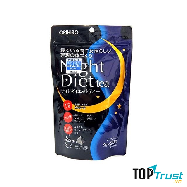 Trà giảm cân Orihiro Night diet là trà giảm cân ban đêm của Nhật Bản giúp đốt cháy lượng mỡ thừa