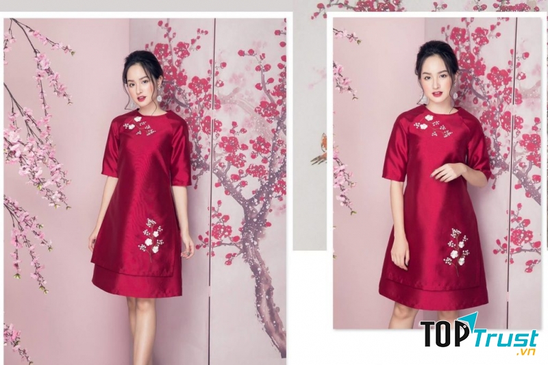 Trang phụ màu đỏ tươi trẻ