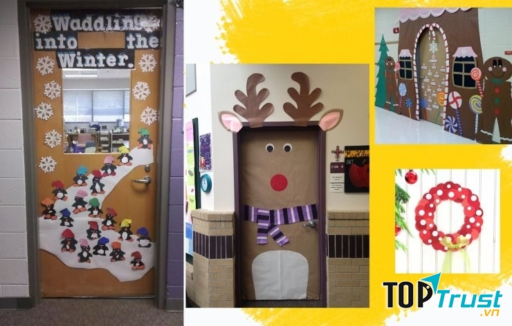 Trang trí Noel cho cửa lớp mầm non
