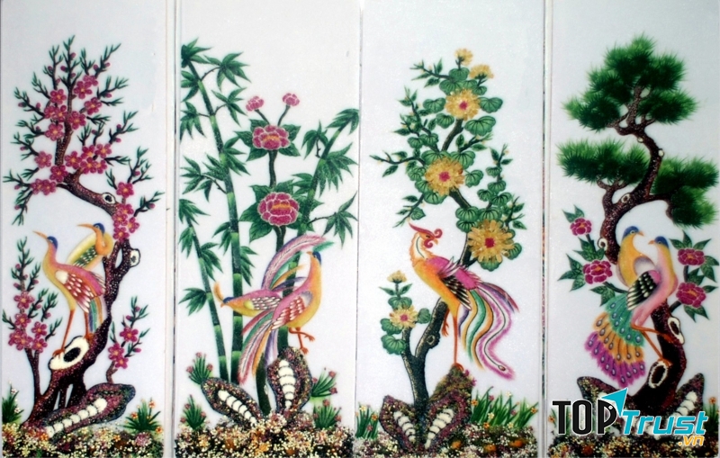 Tranh phong thủy Tùng - Cúc - Trúc - Mai cho người tuổi Mão