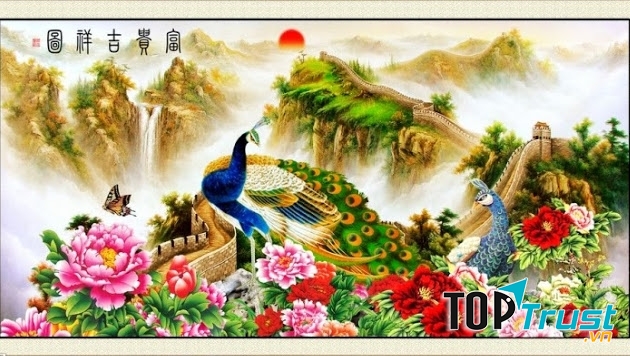 Những bức tranh thêu phong cảnh được bán tại Tranh68.com