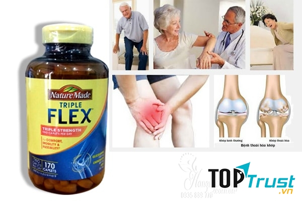 Triple Flex Nature Made giúp tăng cường sức khỏe xương khớp, hỗ trợ điều trị các bệnh liên quan đến xương khớp hiệu quả nhất.