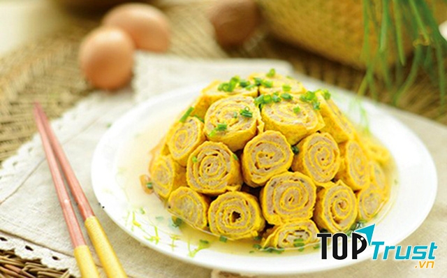 Trứng cuộn nấm hấp