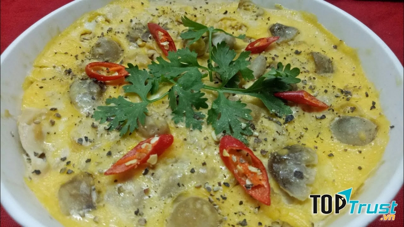 Trứng hấp nấm rơm