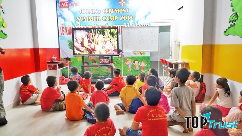 Các phòng học của trung tâm được trang bị hiện đại với đầy đủ thiết bị giảng dạy như: Máy chiếu, tivi, đầu máy DVD, cassette và nhiều dụng cụ trợ giảng thiết yếu khác.