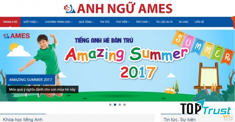 Website của Trung tâm Anh Ngữ EZ learning
