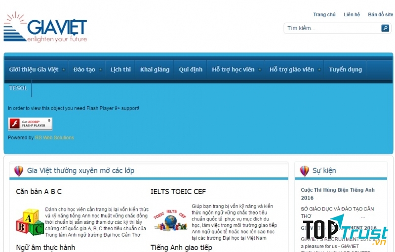 Website của Trung tâm Anh Ngữ Gia Việt