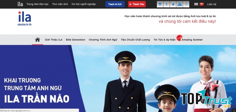 Website của Trung tâm Anh ngữ ILA