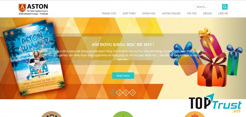 Website của Trung tâm Anh Ngữ Úc Châu ASTON