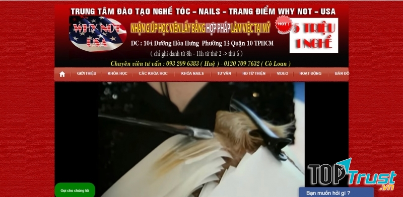 Trung tâm dạy nghề cắt tóc chuyên nghiệp Why Not