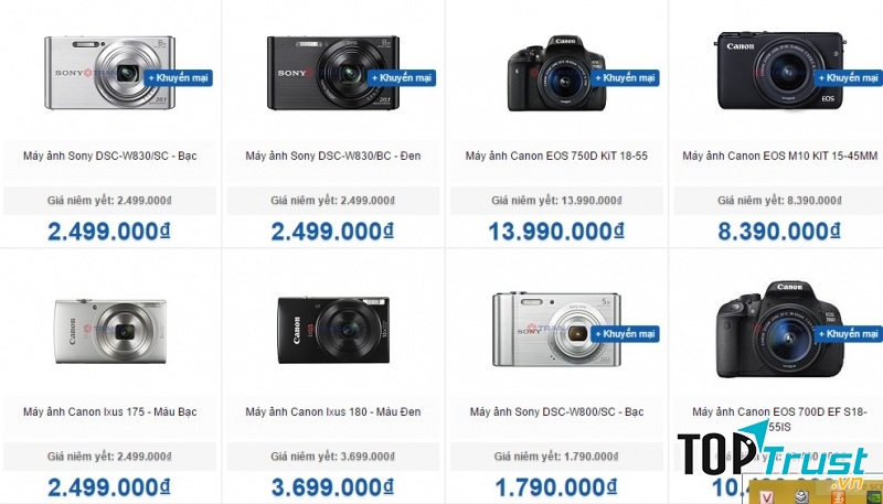 Sản phẩm máy ảnh Trần Anh