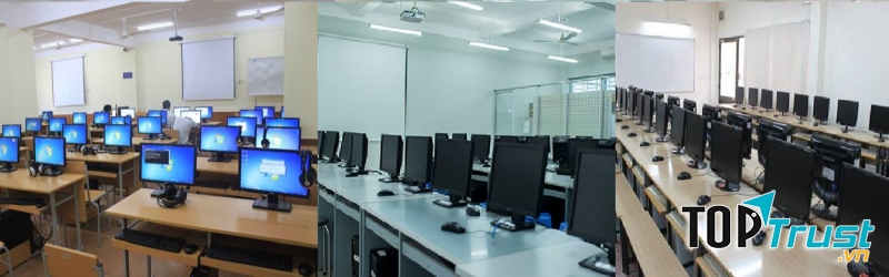 Trung tâm có hệ thống cơ sở vật chất đầy đủ, đáp ứng nhu cầu học tập, thực hành của học viên