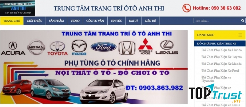 Trang web của trung tâm trang trí ô tô Anh Thi