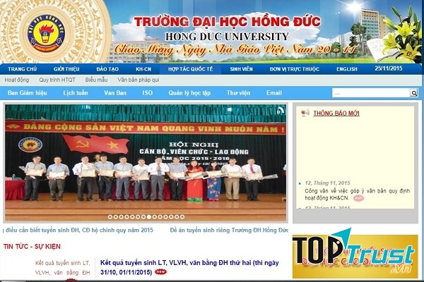 Trang chủ của Trường Đại học Hồng Đức