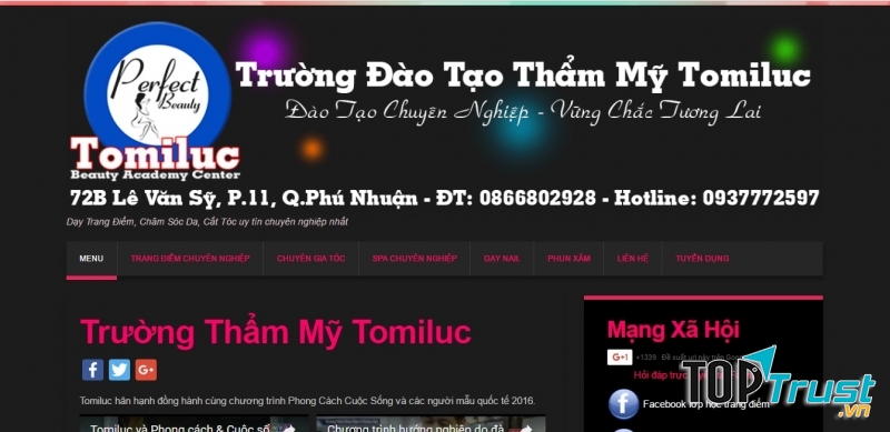 Trường đào tạo thẩm mỹ Tomiluc