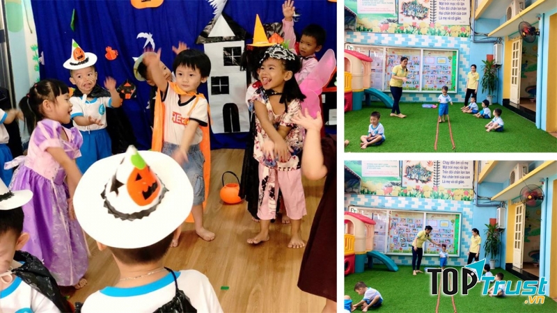 Các bé và cô giáo