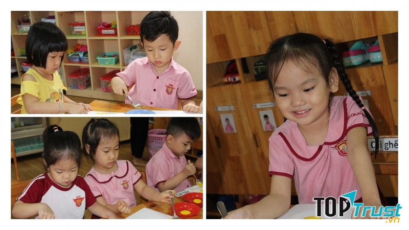 Các bé học tập