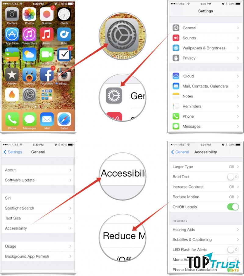 Tăng độ tương phản, giảm chuyển động