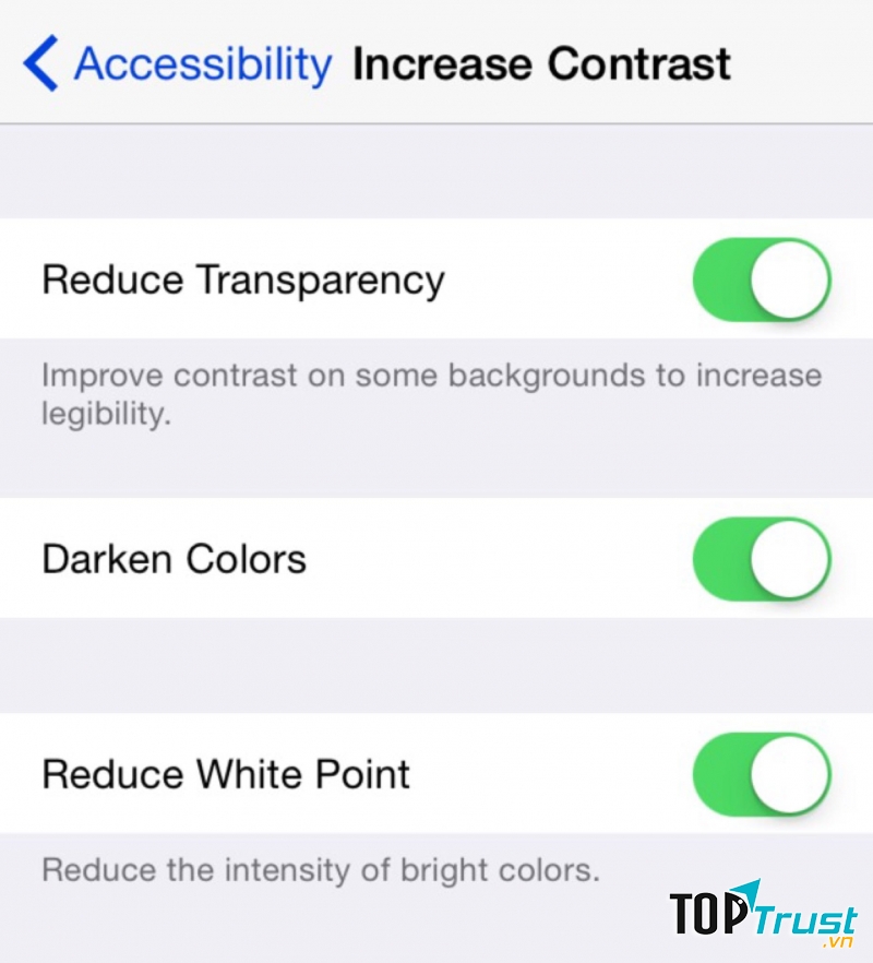 Tắt một số hiệu ứng trên iPhone