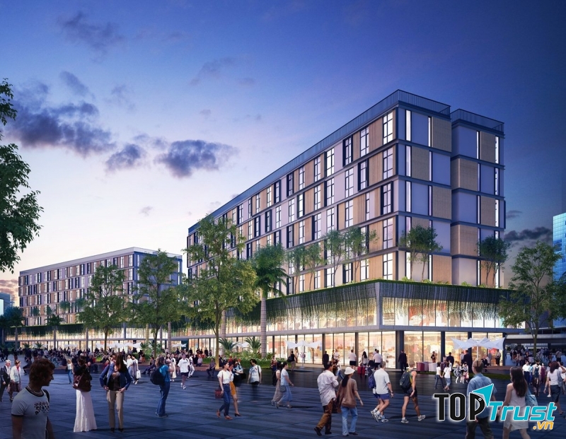 Tuyến phố đi bộ và những tòa nhà Condotel.