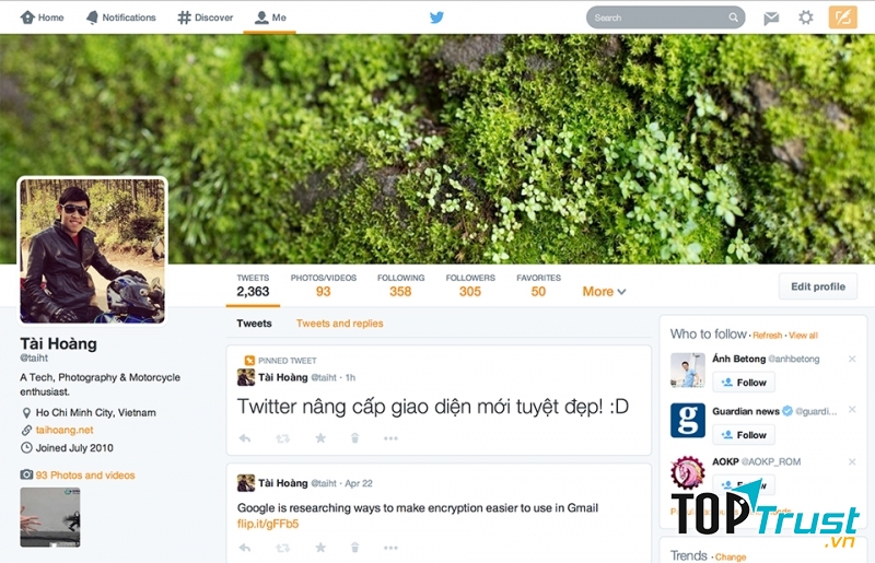 Giao diện mới của Twitter