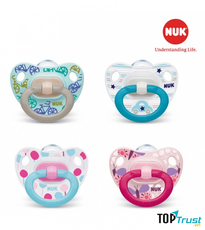 BỘ 2 TI GIẢ NUK CLASSIC SILICONE 0 - 6M