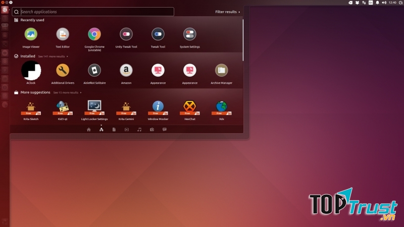 Một góc giao diện hệ điều hành Ubuntu