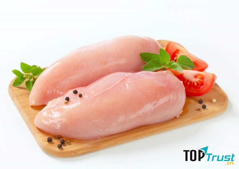 Hàm lượng protein trong ức gà khá là cao.