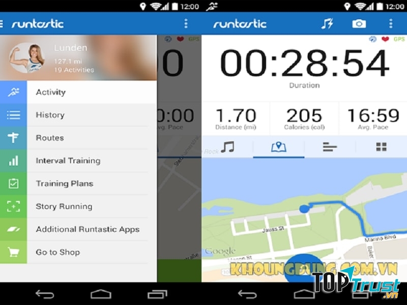 Ứng dụng Runtastic Pro tính toán chính xác các chỉ số tập luyện