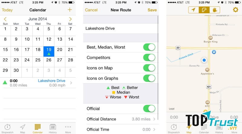 Ứng dụng theo dõi quãng đường tập luyện Cyclemeter