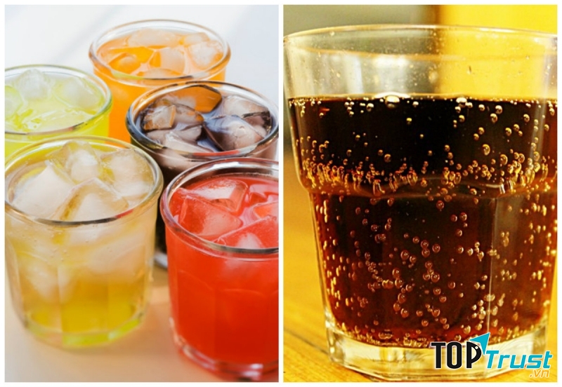 Uống nước ngọt có ga khi ăn