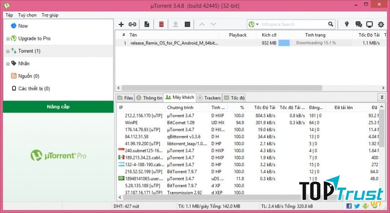Utorrent – Hỗ trợ Download qua giao thức Torrent