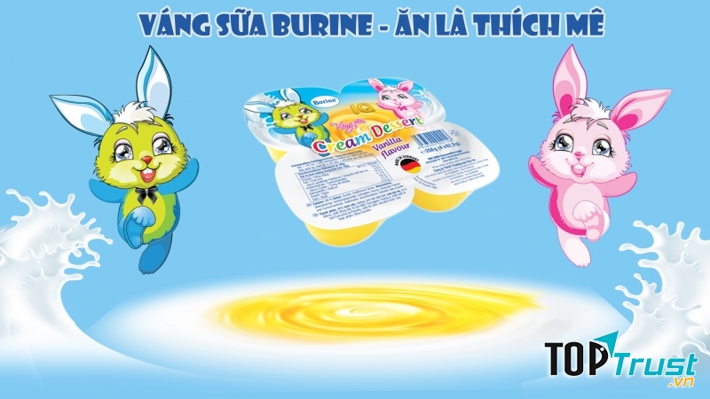 Váng sữa Burine được sản xuất từ nguồn sữa tươi tiệt trùng chất lượng nhất