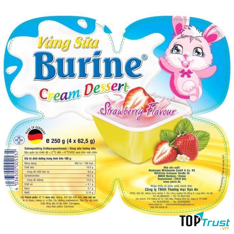 Váng sữa Burine có hàm lượng chất béo cao﻿