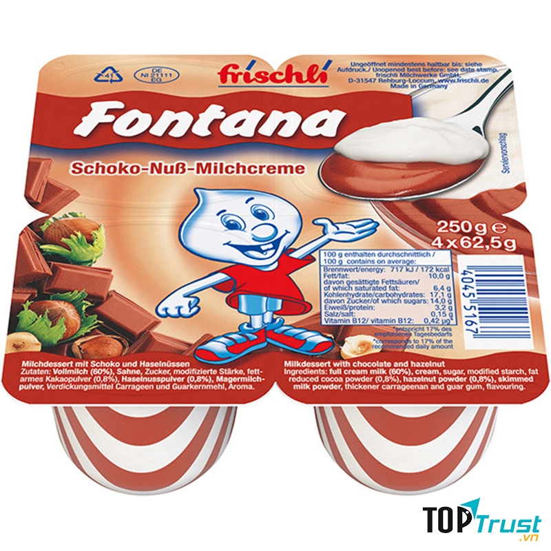 Váng sữa Fontana với thành phần chứa hàm lượng chất béo cao