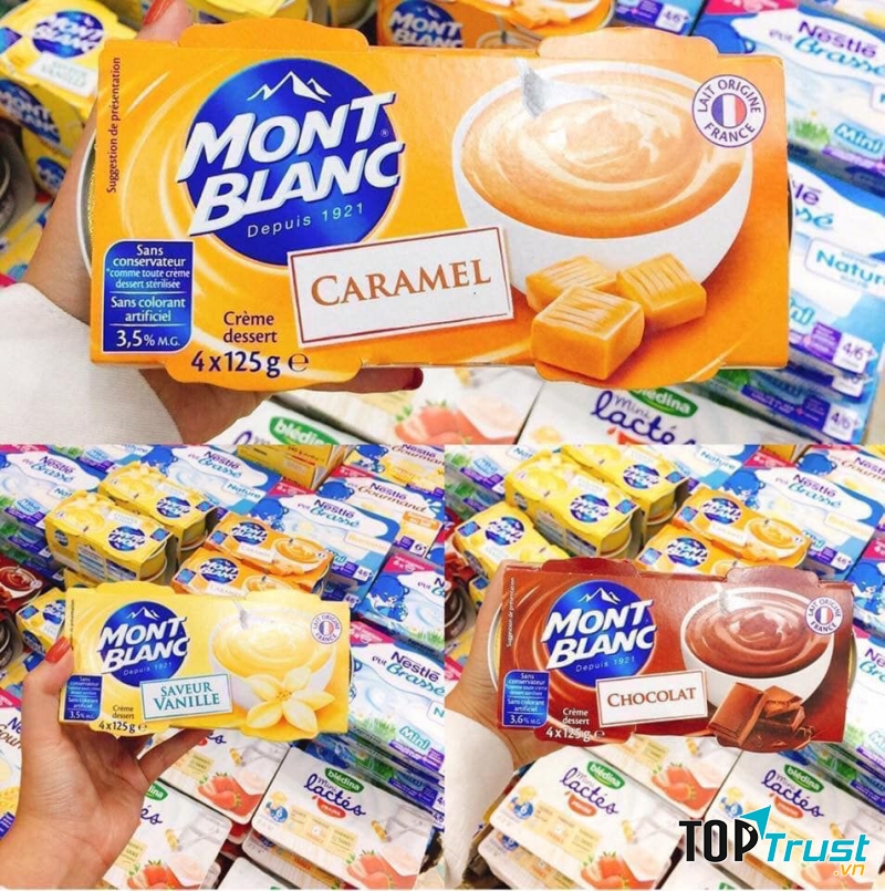 Váng sữa Mont Blanc vị caramen