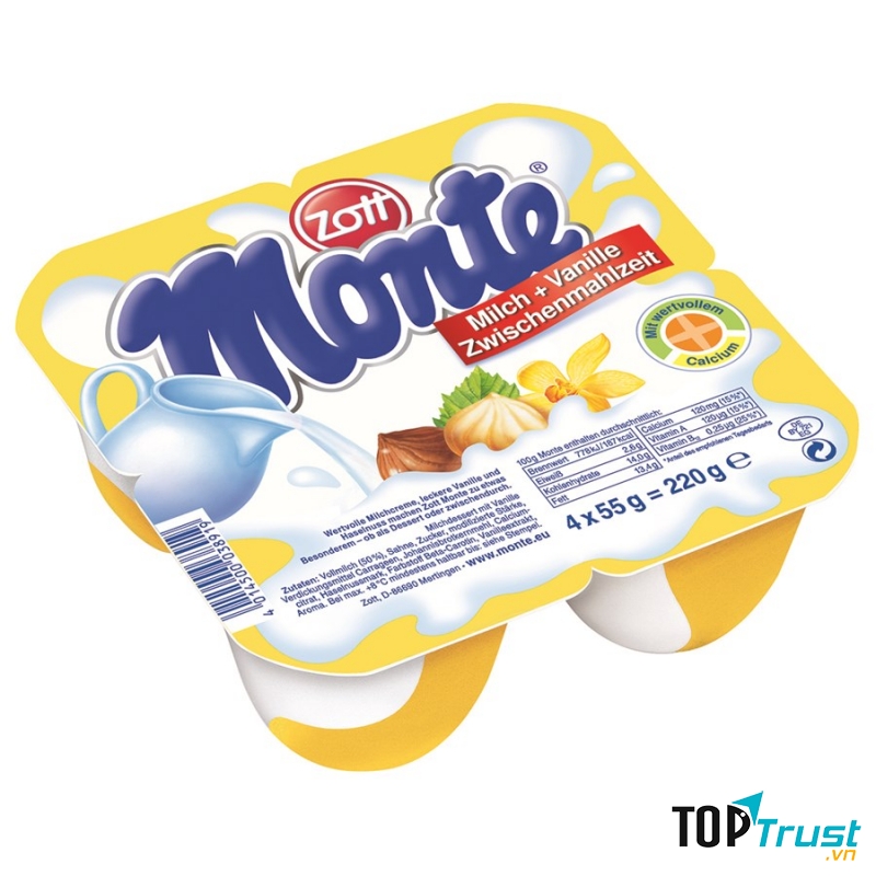 Váng sữa Monte có vị thơm, ngon, kích thích vị giác của các bé, giúp các bé ăn ngon hơn.