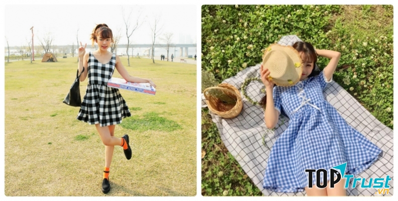 Với chiếc váy babydoll kẻ ca rô bạn sẽ trông thật nữ tính, trẻ trung mà không kém phần năng động thoải mái.