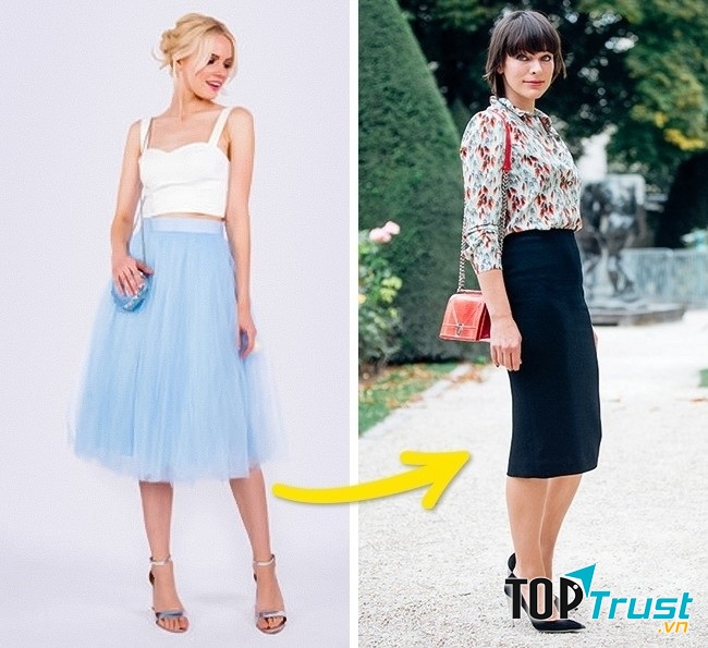 Váy cổ điển (xếp ly và dáng bút chì) sẽ có cơ hội quay trở lại, thay thế cho váy vải tuyn và trở thành xu hương mới