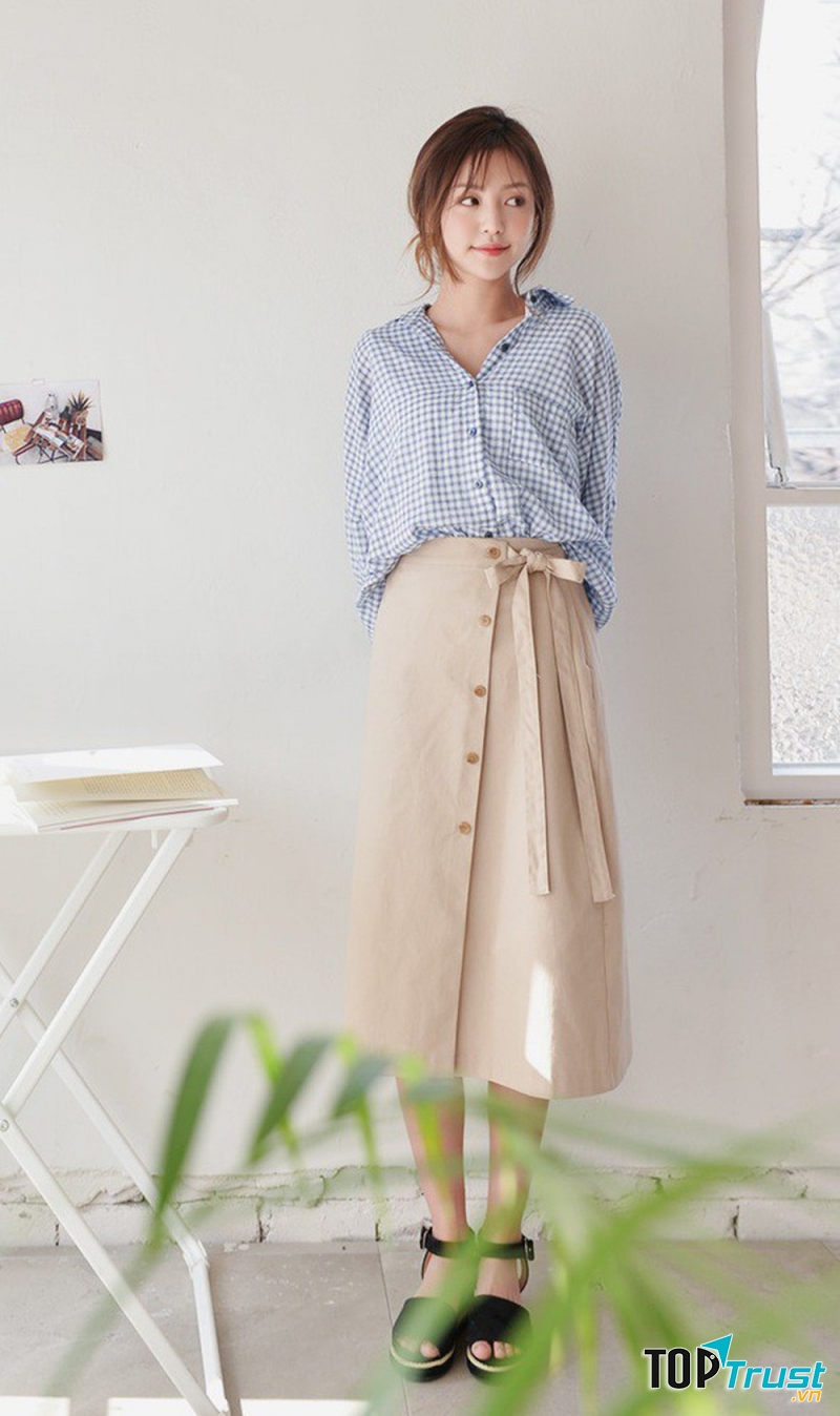 Chân váy dáng dài cho bạn nhiều cách mix đồ trẻ trung