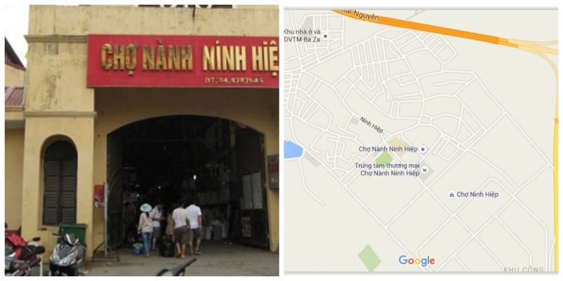 vị trí chợ Ninh Hiệp